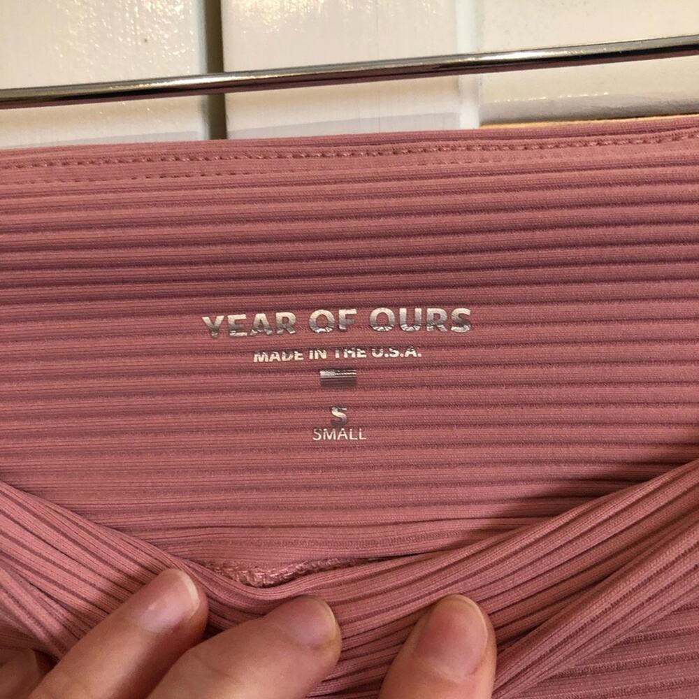 REVOLVE Year Of Ours Pink Mauve Ribbed Leggings - Picture 5 of 8